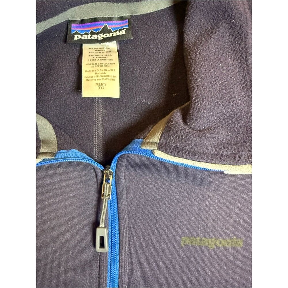 Patagonia Polartec Power Dry 1/4 Zip Pullover Mens XL Blue Performance Fleece - Picture 12 of 12